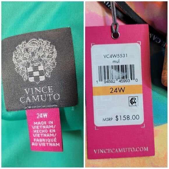 Vince Camuto Square Neck Cap Sleeve Fit and Flare Dress Women's Plus Size 24W - Picture 10 of 13